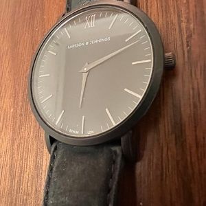 Lugano Black Leather 40mm Black Black